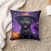 かわいい子犬魔女帽子ハロウィン 🐶 クッション (ブランケット)