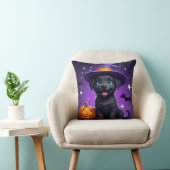 かわいい子犬魔女帽子ハロウィン 🐶 クッション (椅子)