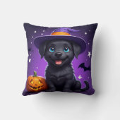 かわいい子犬魔女帽子ハロウィン 🐶 クッション (裏面)