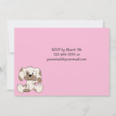 かわいい子犬1stバースデーガールズ招待状 招待状 (裏面)