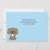 かわいい子犬1st誕生日招待状forボーイズ 招待状 (裏面)