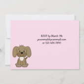 かわいい子犬1st誕生日招待状for Girls 招待状 (裏面)