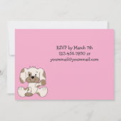 かわいい子犬1st誕生日招待状for Girls 招待状 (裏面)