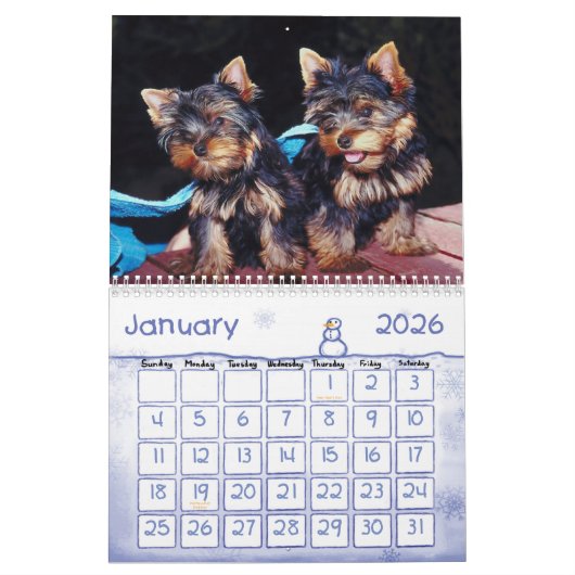 かわいい子犬2011年 カレンダー (1月 2026)