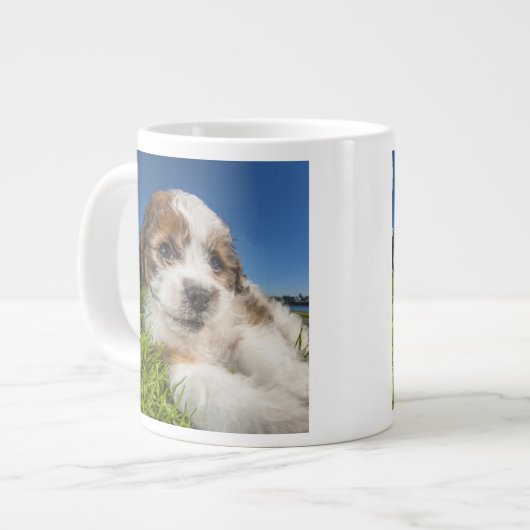 かわいい子犬(しつ) ジャンボコーヒーマグカップ (正面左)