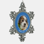 かわいい子犬(しつ) スノーフレークピューターオーナメント (左)