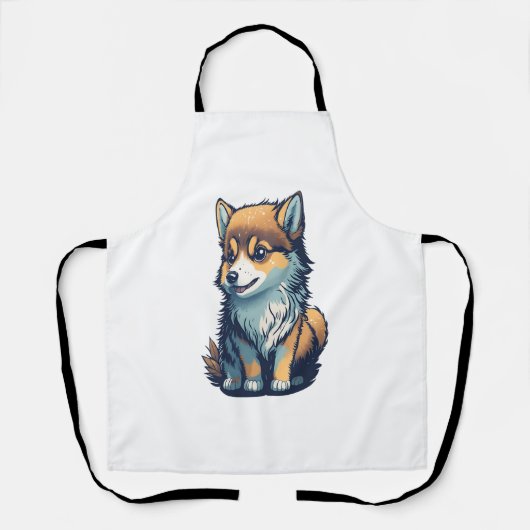 かわいい子犬 エプロン (正面)