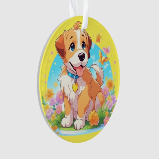 かわいい子犬 オーナメント (正面)