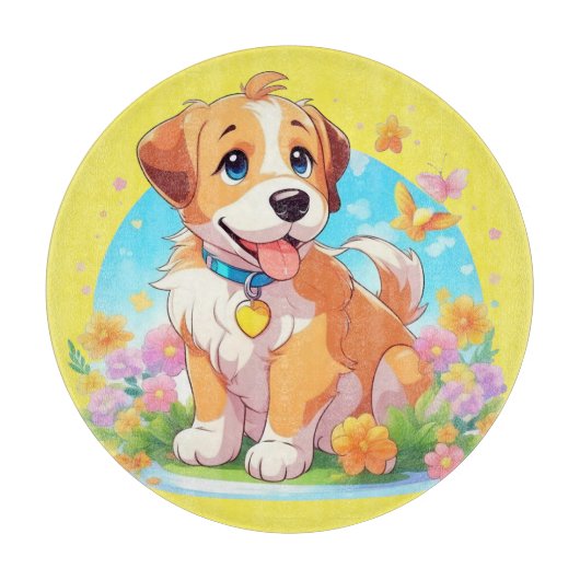 かわいい子犬 カッティングボード (正面)