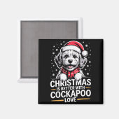 かわいい子犬 クリスマスはアプーと一緒がいい マグネット (正面/裏面)