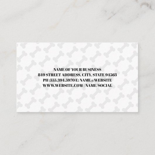 かわいい子犬 | グルーミングツール 名刺 (裏面)