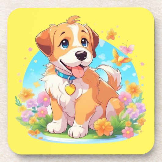 かわいい子犬 コースター (正面)