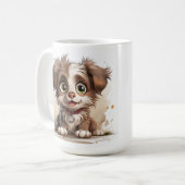かわいい子犬 コーヒーマグカップ (正面左)