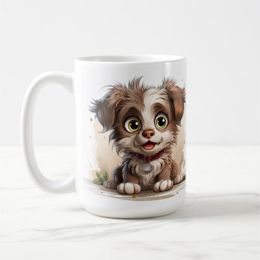 かわいい子犬 コーヒーマグカップ (左)