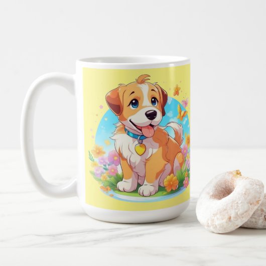 かわいい子犬 コーヒーマグカップ (ドーナツ)