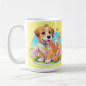 かわいい子犬 コーヒーマグカップ (左)