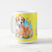 かわいい子犬 コーヒーマグカップ (正面左)