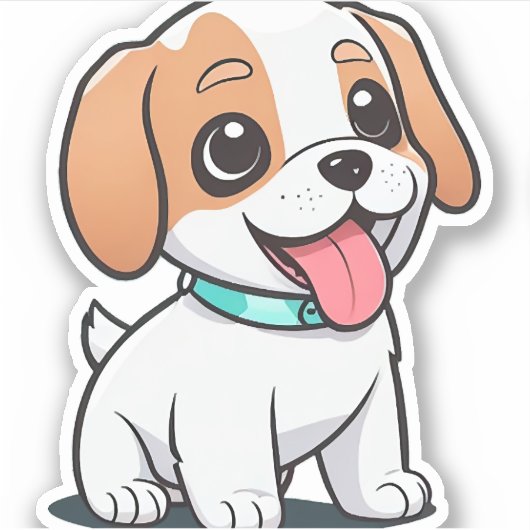 かわいい子犬 シール (正面)