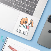 かわいい子犬 シール (ノートパソコンとiPhone)