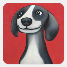 かわいい子犬 スクエアシール