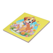 かわいい子犬 タイル (側面)