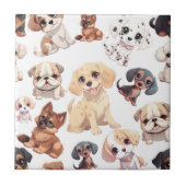 かわいい子犬 タイル (正面)