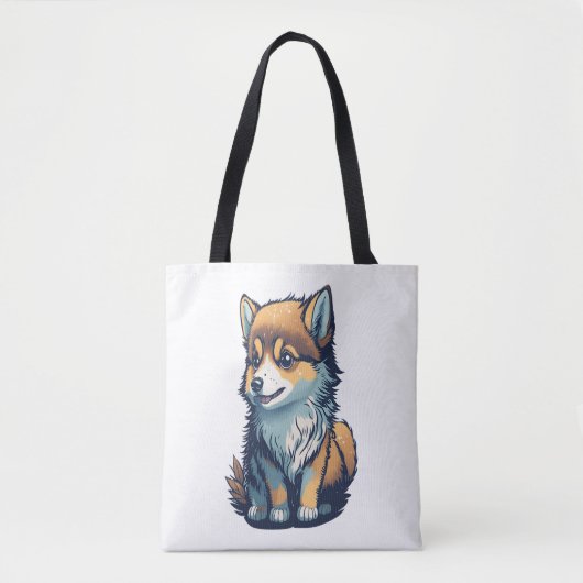 かわいい子犬 トートバッグ (正面)