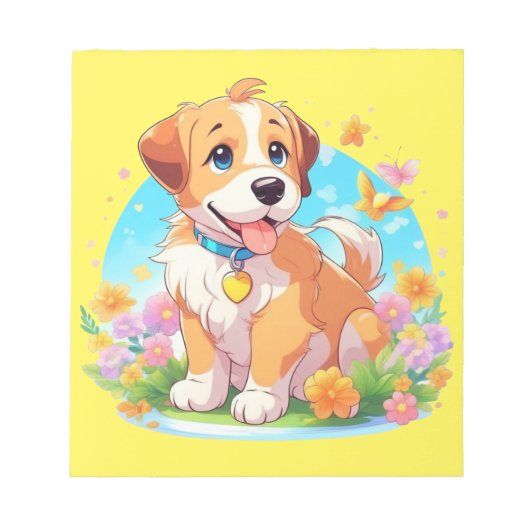 かわいい子犬 ノートパッド (正面)