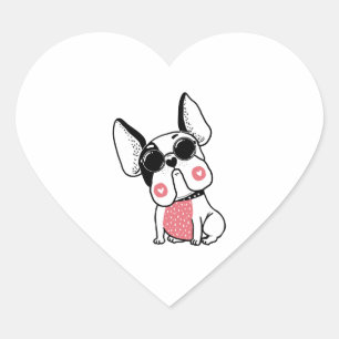 かわいい子犬 ハートシール