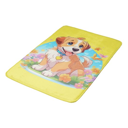 かわいい子犬 バスマット (アングル)