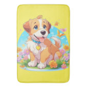 かわいい子犬 バスマット (正面縦)