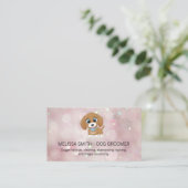 かわいい子犬 |ピンク《写真》ぼけ味名刺 名刺 (スタンド正面)