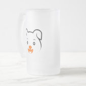 かわいい子犬 フロストグラスビールジョッキ (正面左)