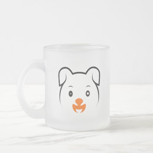 かわいい子犬 フロストグラスマグカップ (左)