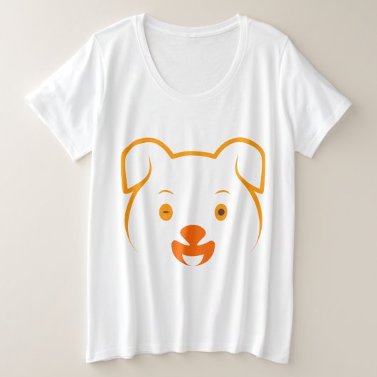 かわいい子犬 プラスサイズTシャツ (デザイン正面)