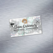 かわいい子犬 |ヘアグルーミングツール |《写真》ぼけ味 マグネット名刺 (インサイチュ)