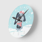 かわいい子犬、ベビー ラウンド壁時計 (傾斜)