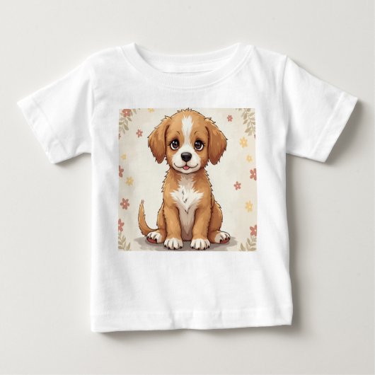 かわいい子犬 ベビーTシャツ (正面)