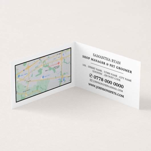 かわいい子犬、ペットストア&トリマー詳細 名刺 (内部)