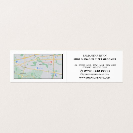 かわいい子犬、ペットストア&トリマー詳細 名刺 (内部フラット)