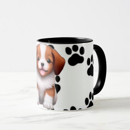 かわいい子犬 マグカップ (正面右)