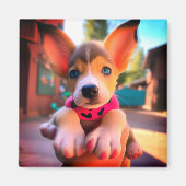 かわいい子犬 マグネット (正面)