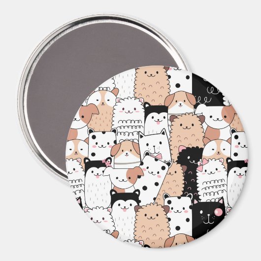 かわいい子犬 マグネット (正面/裏面)