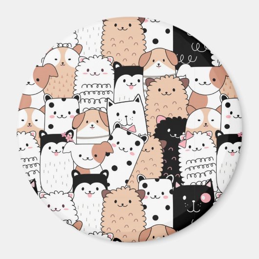 かわいい子犬 マグネット (正面)