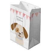 かわいい子犬 ミディアムペーパーバッグ (裏面アングル)