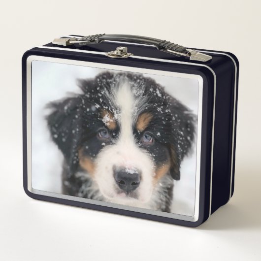 かわいい子犬 メタルランチボックス (正面)