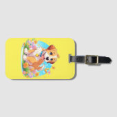 かわいい子犬 ラゲッジタグ (正面横)