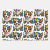 かわいい子犬 ラッピングペーパーシート (正面3)