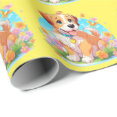 かわいい子犬 ラッピングペーパー (ロールコーナー)