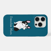 かわいい子犬、中くらいの濃い青 iPhoneケース (裏面横)
